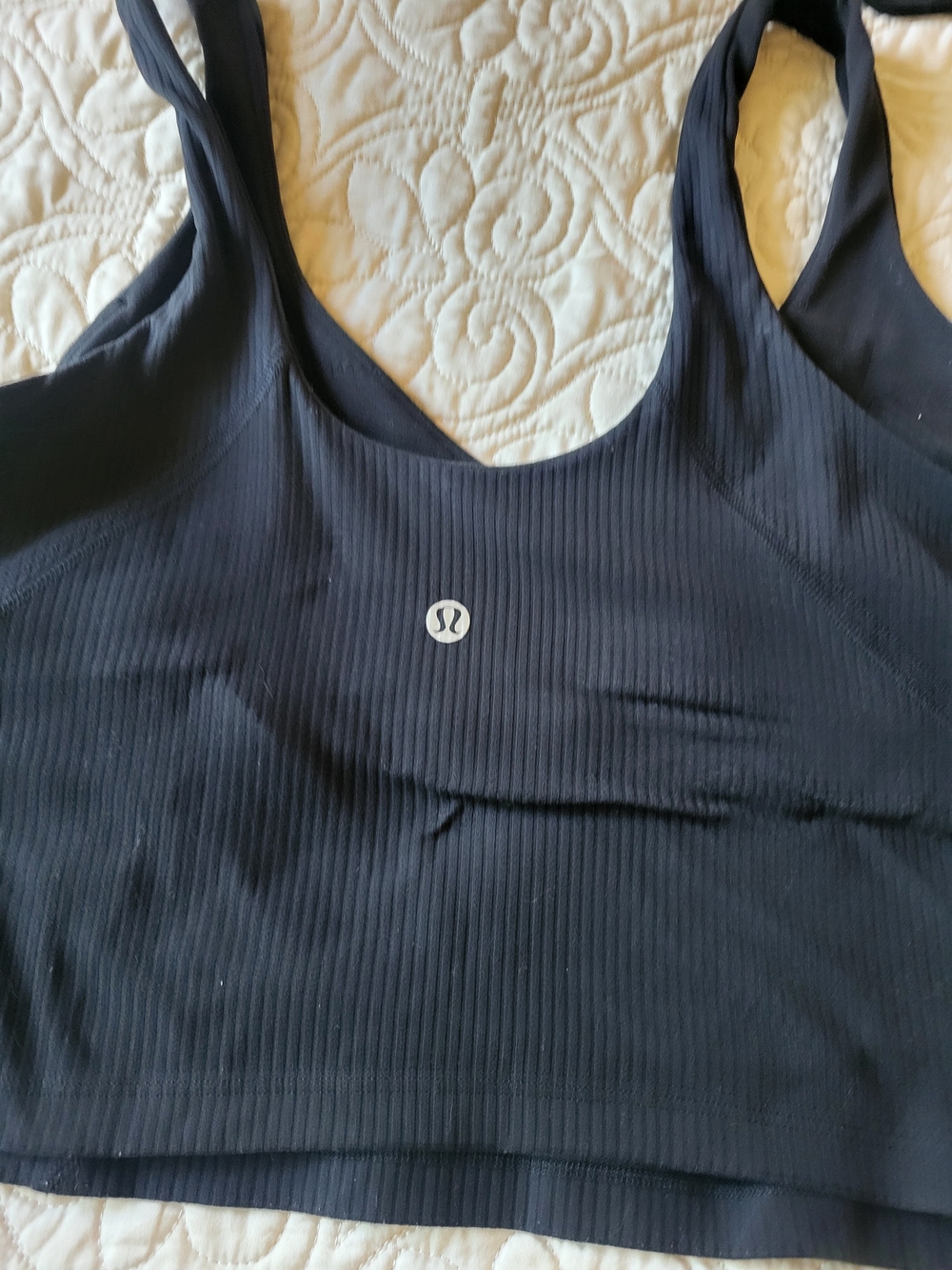 lululemon athletica Black Ribbed Scoop-Back Sports Bra